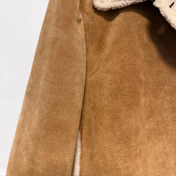 St Johns Bay Coat Women’s L Washable Suede Sherpa Lined Faux Shearling Vintage - Picture 12 of 16